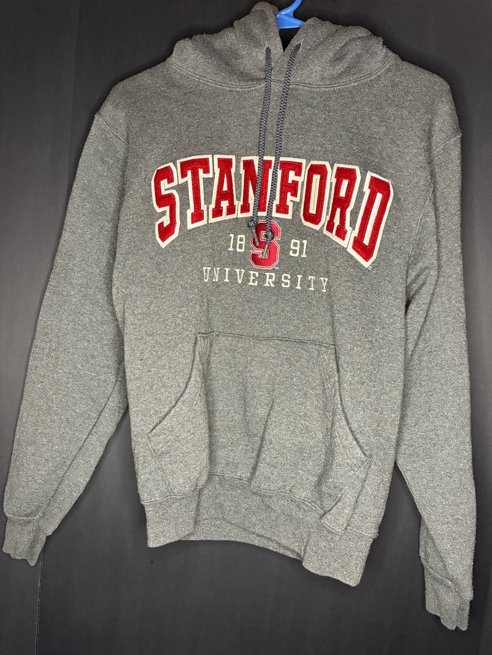 Vintage Stanford University Hoodie Gray Made in USA Small Collegiate Sweatshirt
